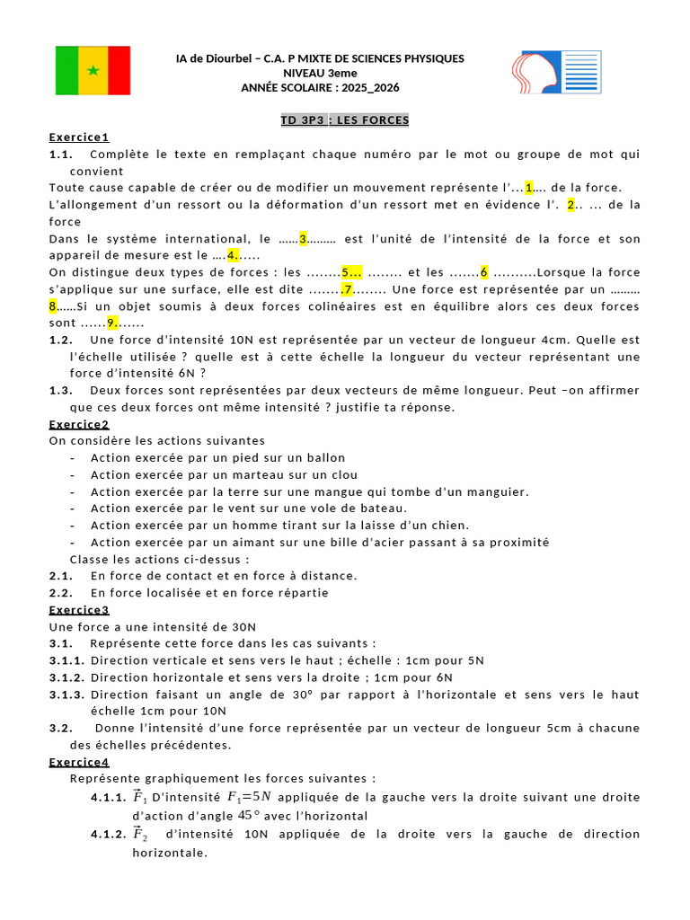 TD Forces Dbel 2026 | PDF