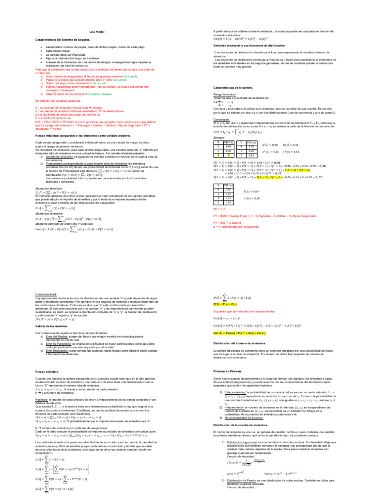 Actuarial 2 Copia de Loss Model 2023 | PDF | Integral | Seguro