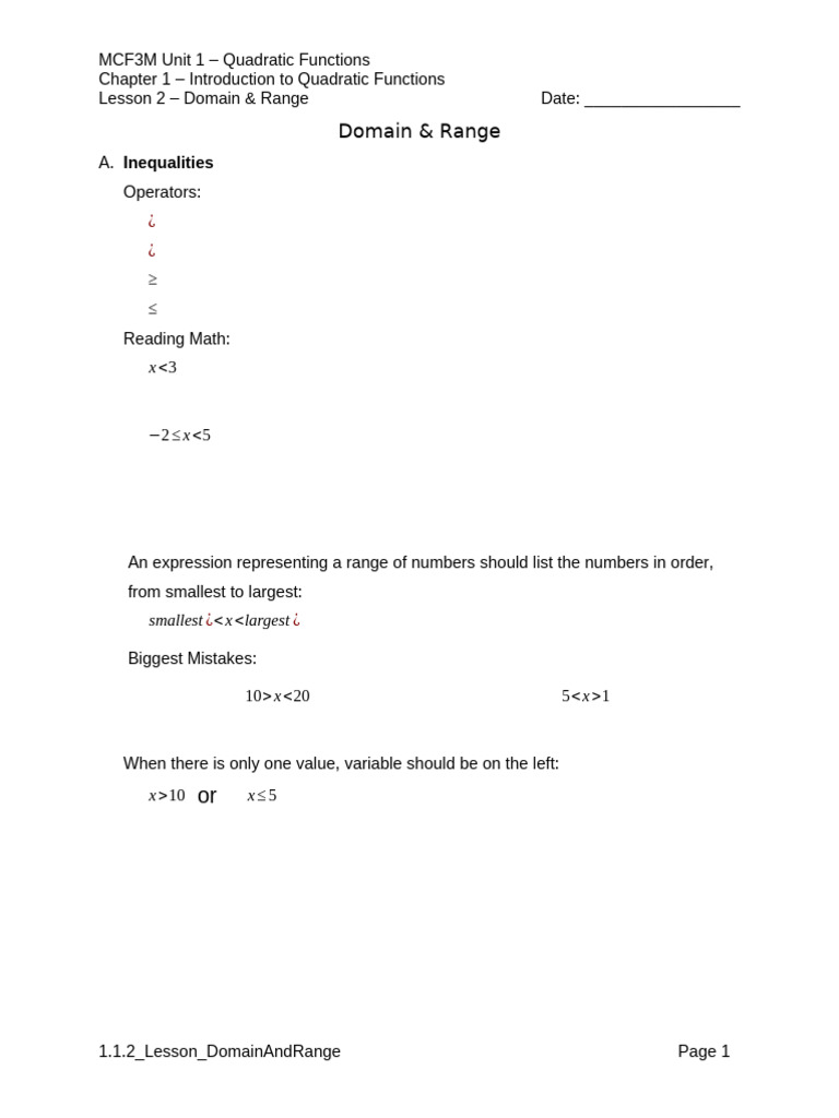 Domain and Range | PDF | Numbers | Function (Mathematics)