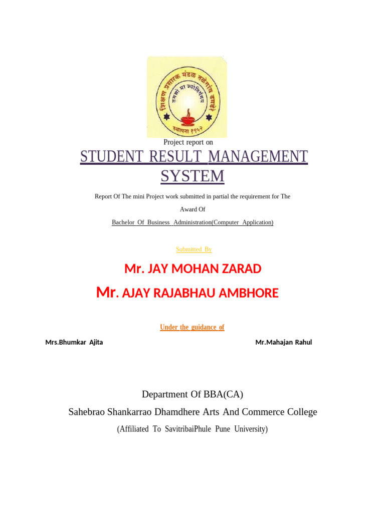 Result Management System (1001 | PDF | System | Data