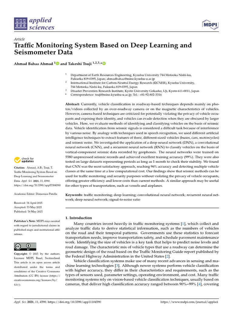 Traffic Monitoring System Based On Deep Learning A | PDF | Deep ...