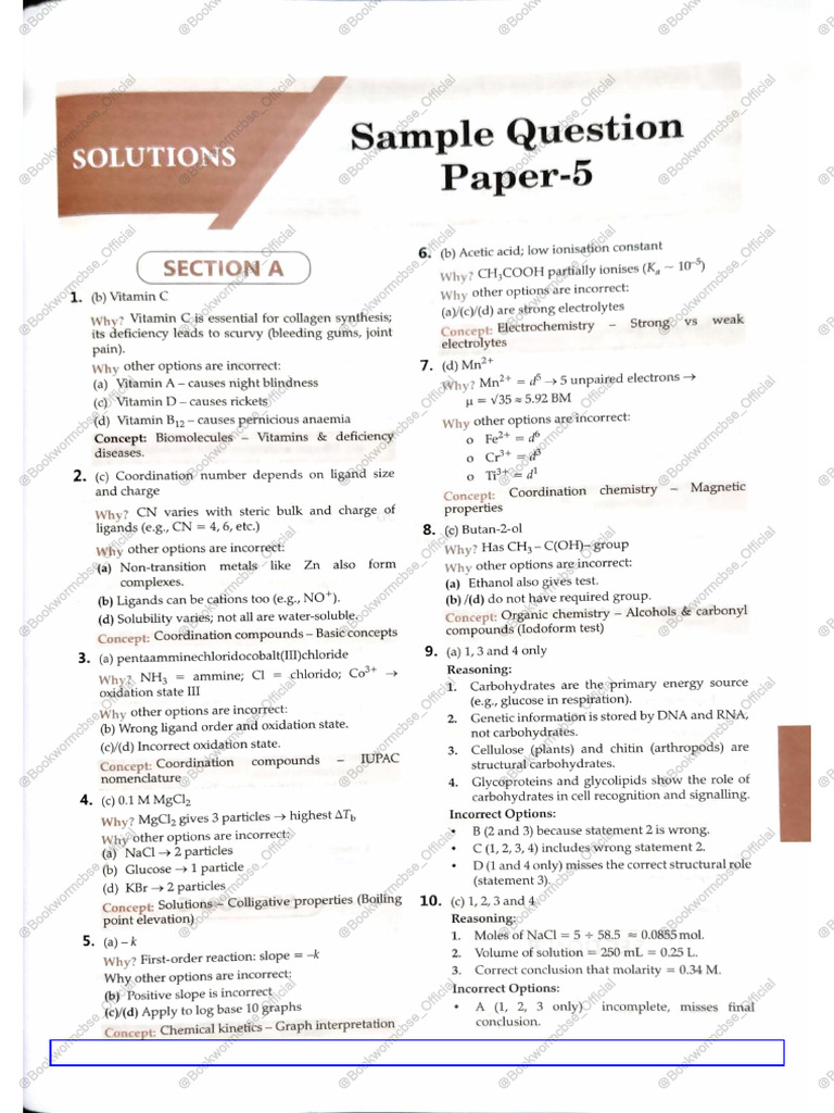 Sample Paper 5 Answer | PDF