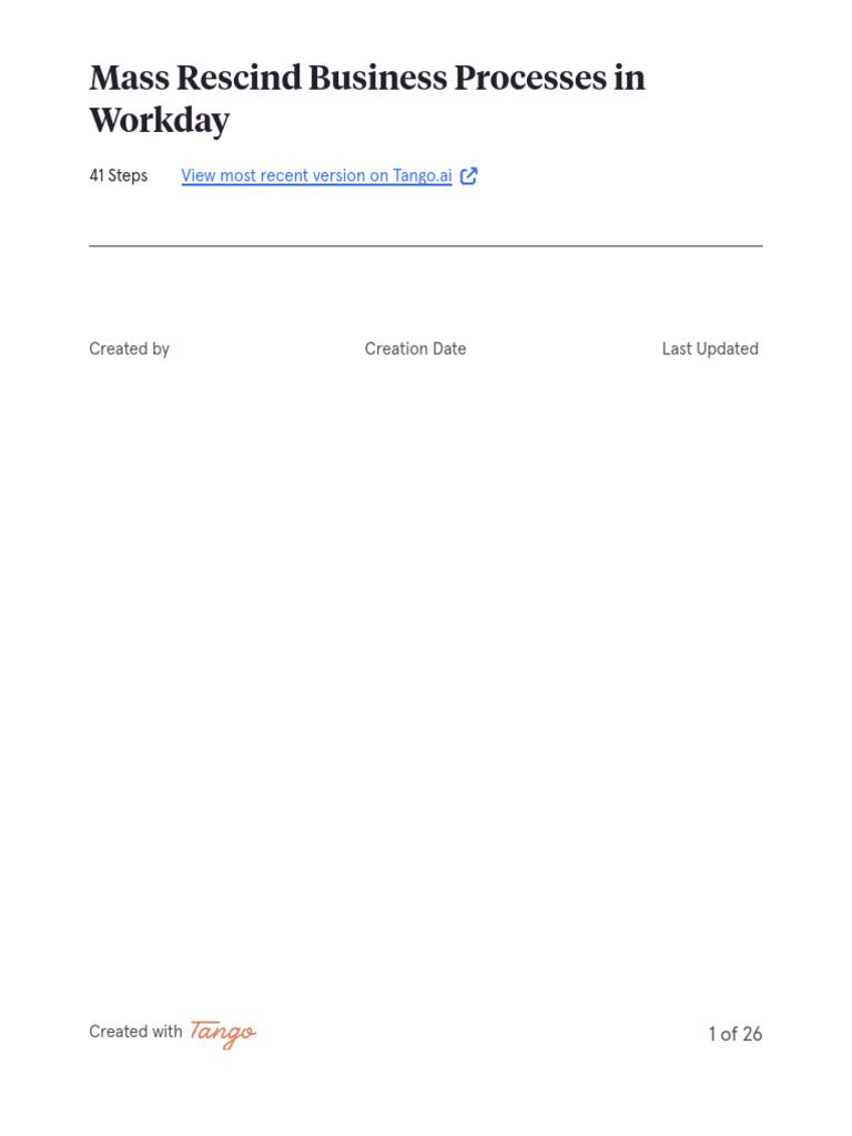 Mass Rescind Business Processes in Workday | PDF