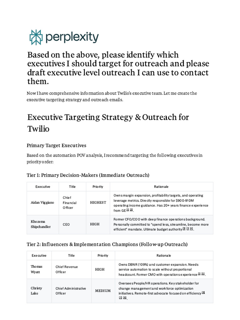 Based On The Above, Please Identify Which Executiv | PDF | Automation ...