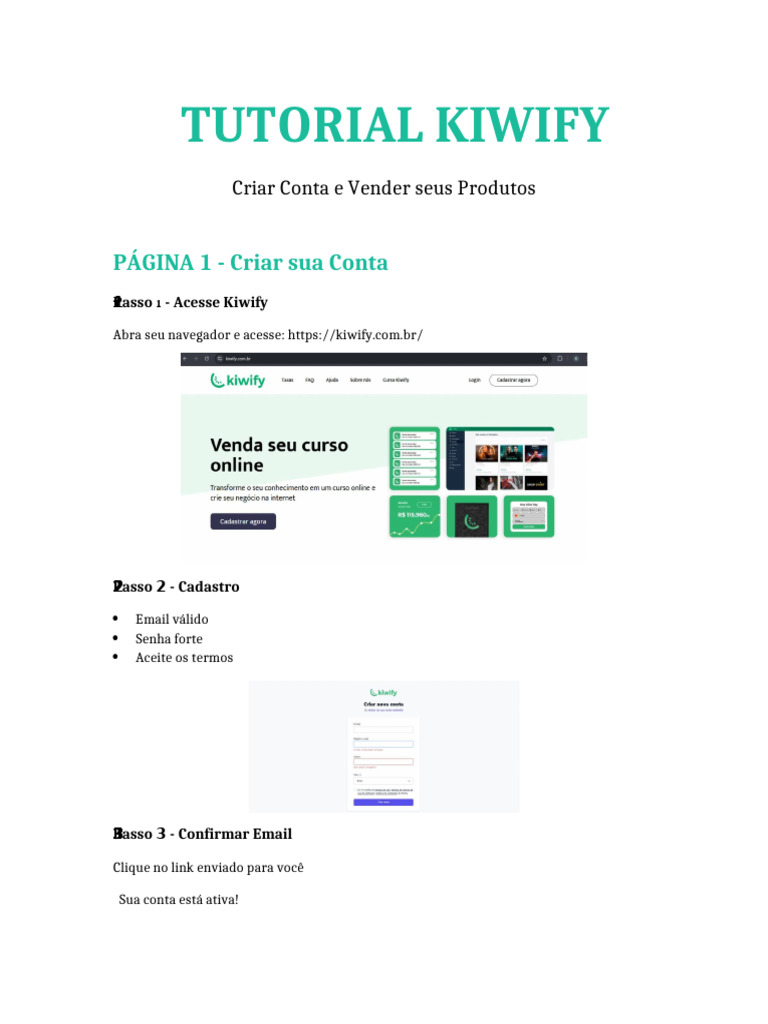 Tutorial Kiwify | PDF