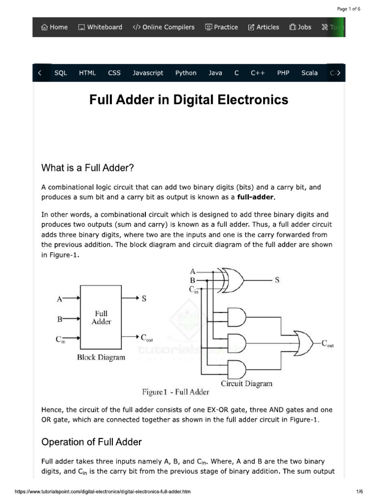Full Adder | PDF
