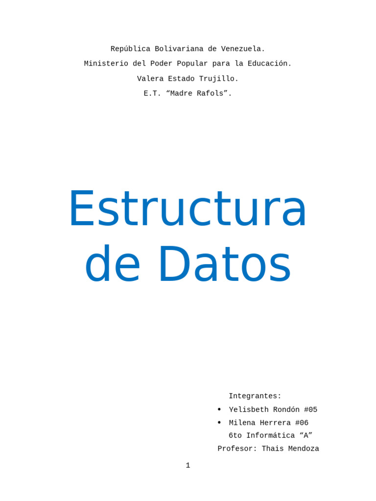 Estructura de Datos | PDF | Informática | Programación de computadoras
