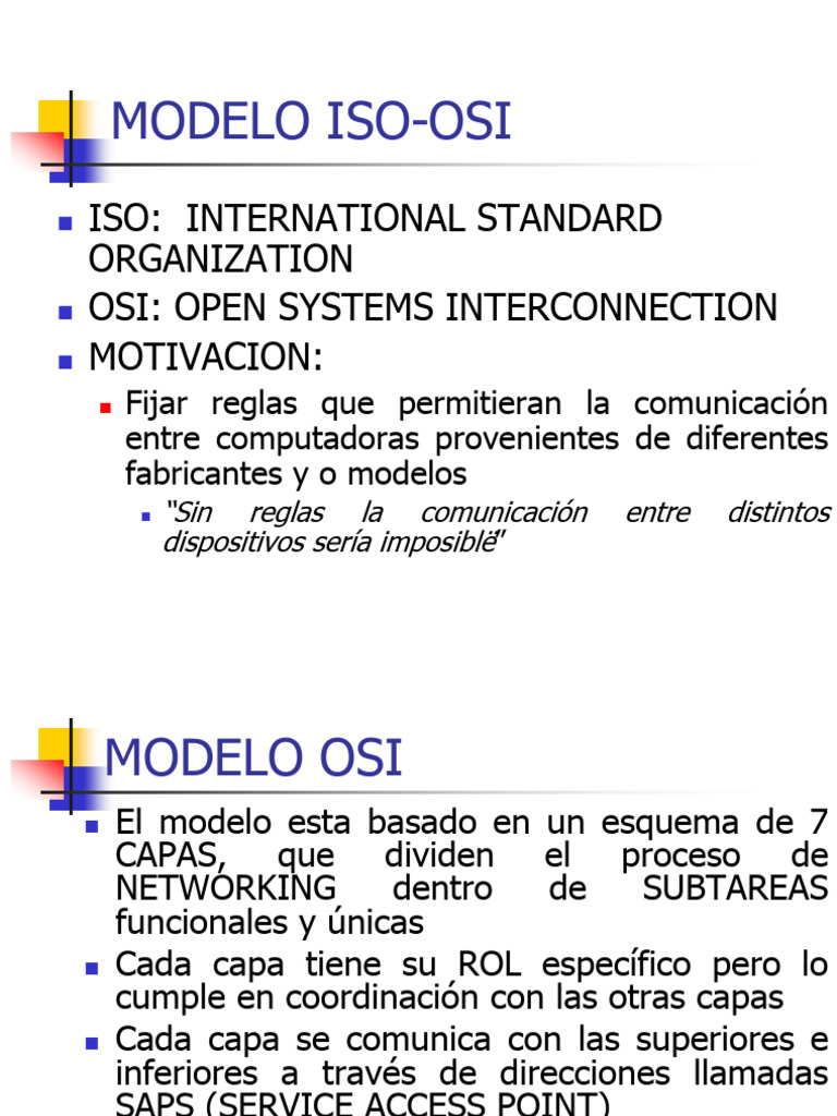 Modelo Osi Primera Parte | PDF | Modelo osi | Paquete de red