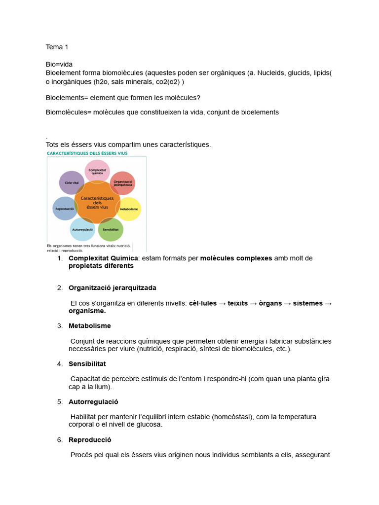 Apuntes Bio, Bioelements | PDF