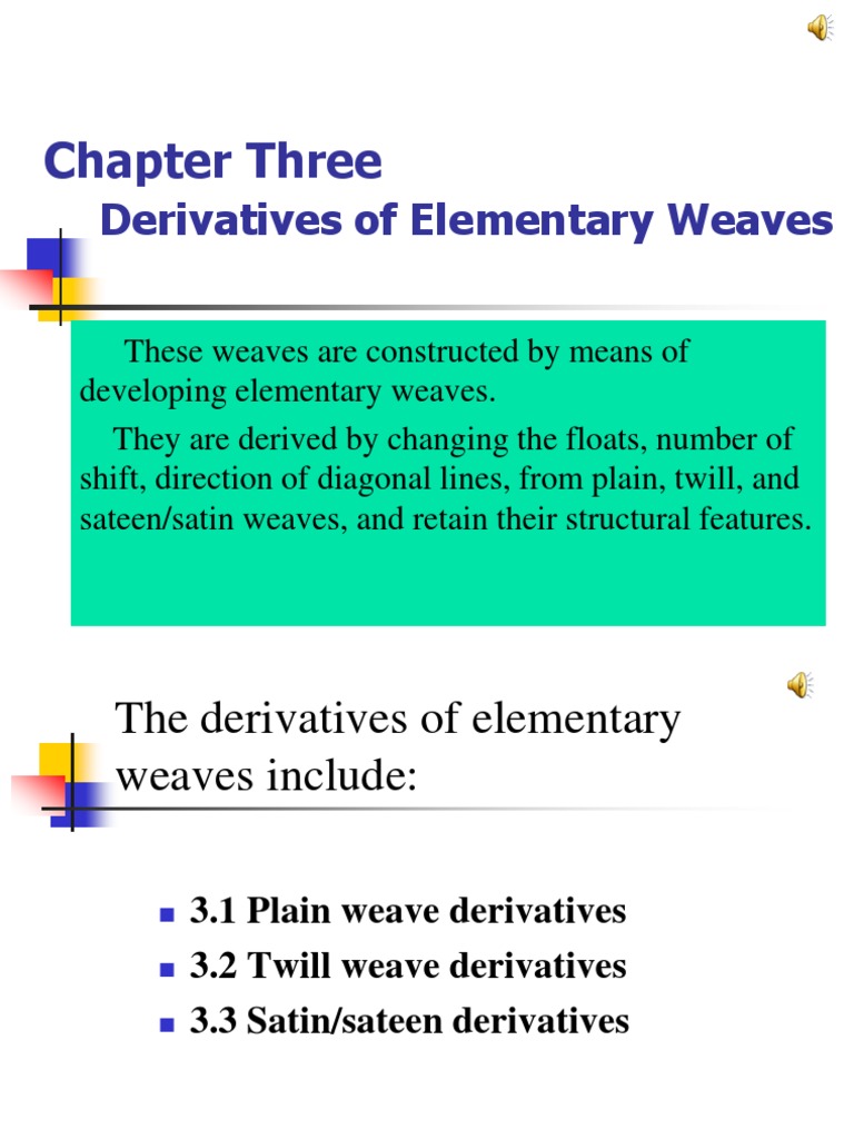 Weave Derivatives: Rib & Hopsack | PDF | Weaving | Textiles