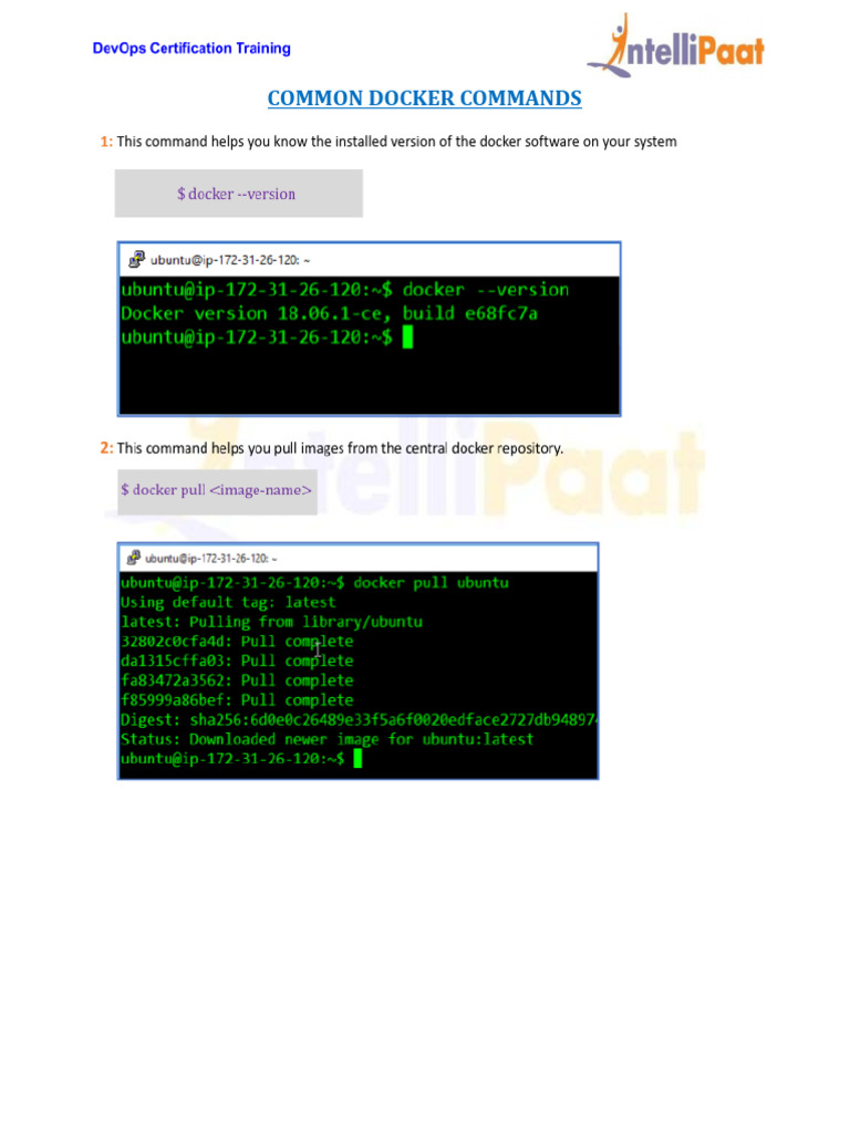 COMMONDOCKERCOMMANDS | PDF