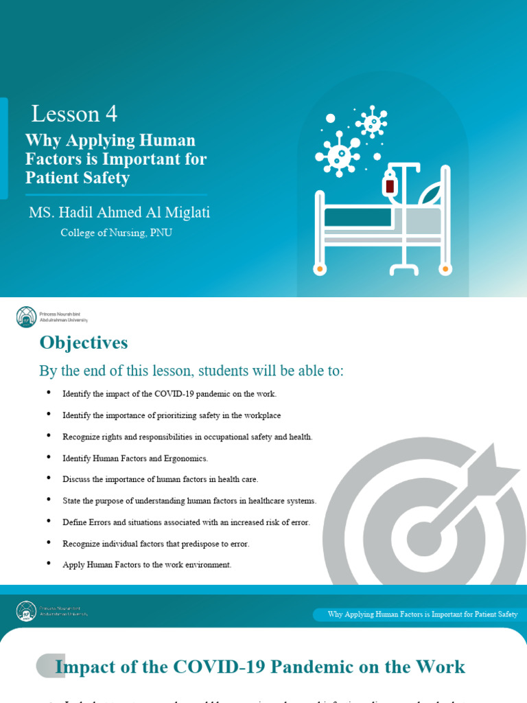 Lesson 4 - Why Applying Human Factors Is Important For Patient Safety ...