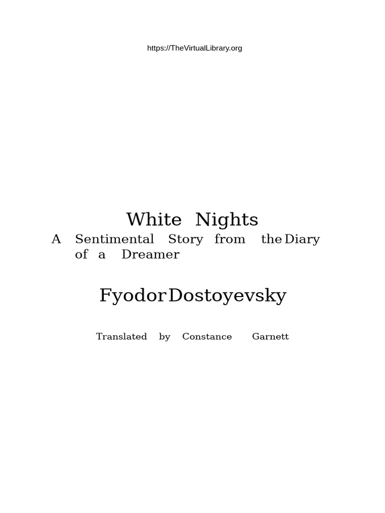 White Nights - Fyodor Dostoyevsky PDF | PDF