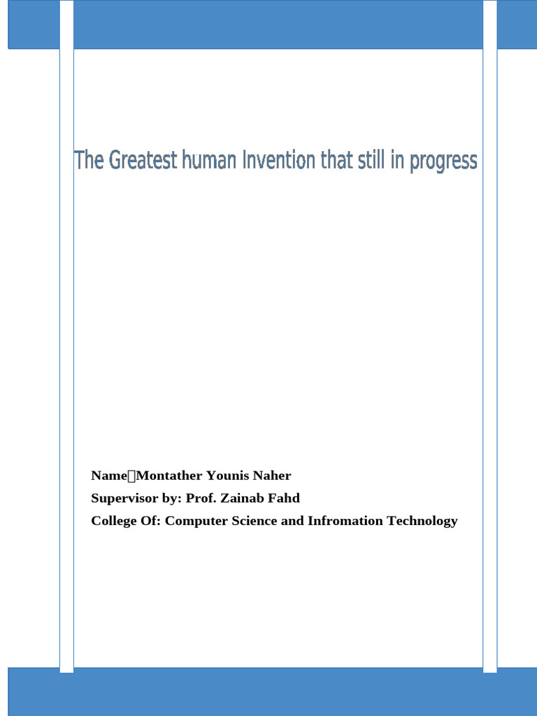 The Greatest Human Invention Still in Progress | PDF | Algorithms ...