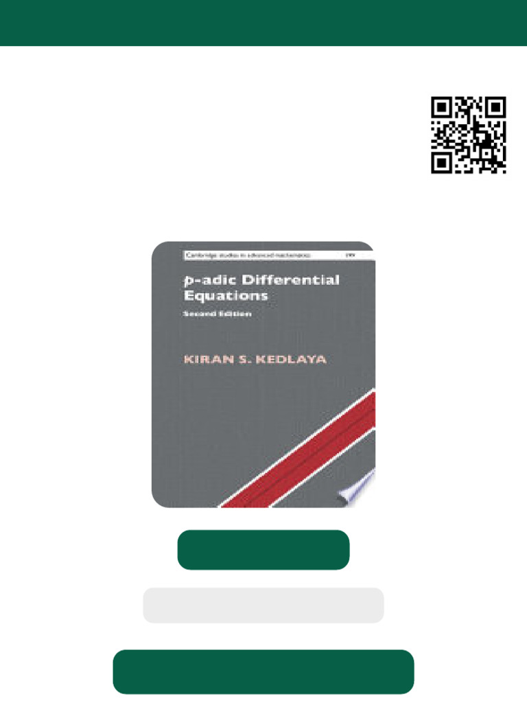 P Adic Differential Equations Second Edition Kiran S. Kedlaya Ebook ...