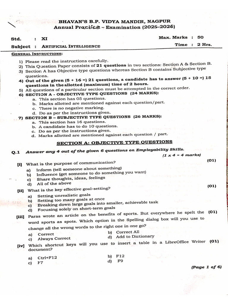 Al Practice Paper 27 Feb 2026 4-59 Pm | PDF