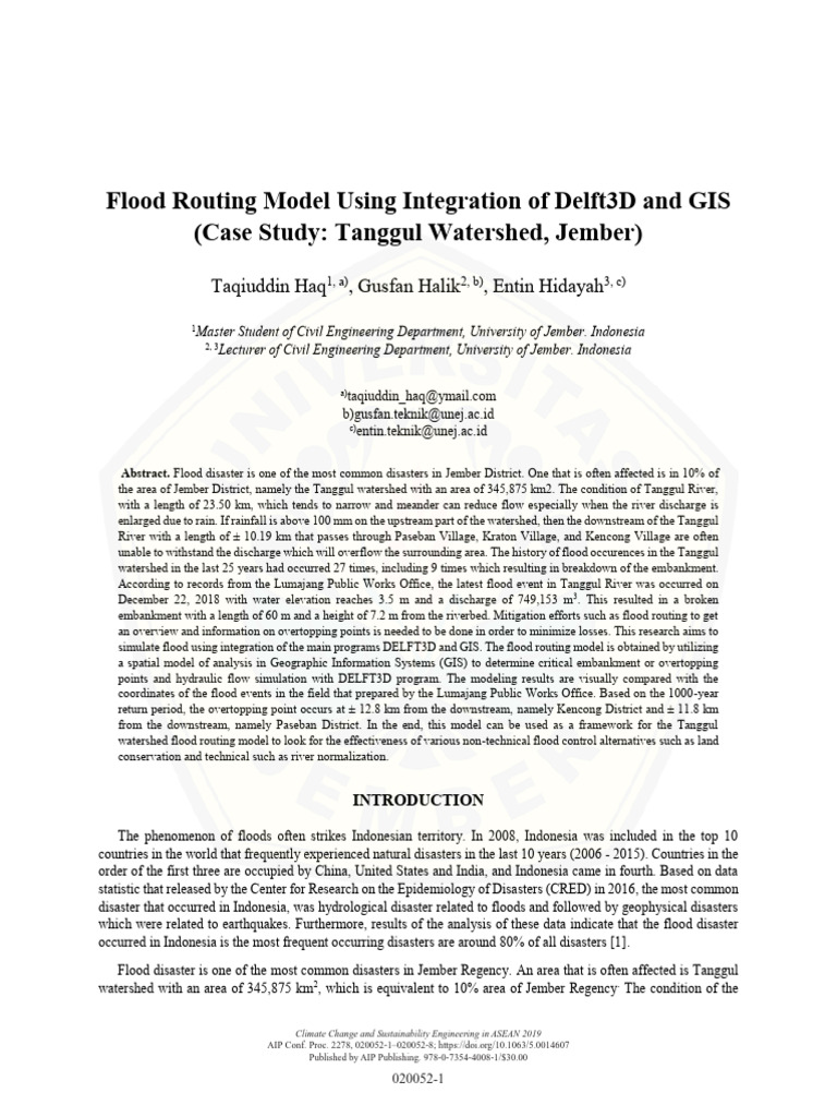 FT - JURNAL - Entin - Flood Routing Model Using Integration of Delft3D ...