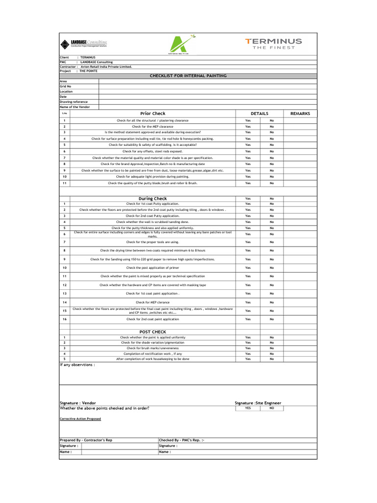 Interior Paint Checklist | PDF | Paint | Industrial Processes
