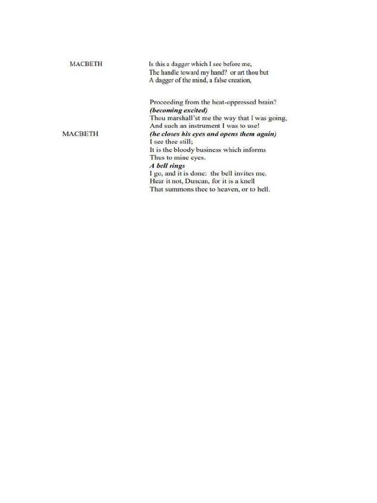 Act 2 Scene 1 Macbeth Soliloquy | PDF