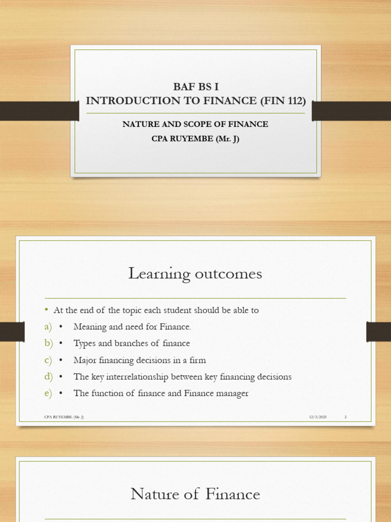 Nature Scope of Finance | PDF | Equity (Finance) | Dividend