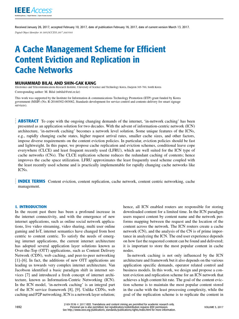 A Cache Management Scheme For Efficient Content Eviction and ...