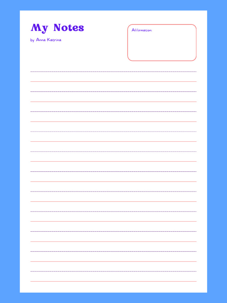 Beige Minimal and Modern My Notes Sheet Planner | PDF