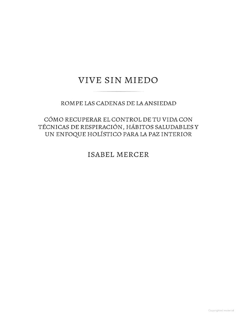Vive Sin Miedo. Isabel Mercer | PDF