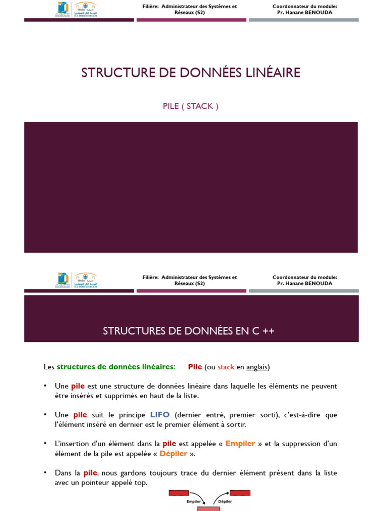 Structure de Données en C++ - Partie2 - Piles | PDF | Programmation ...