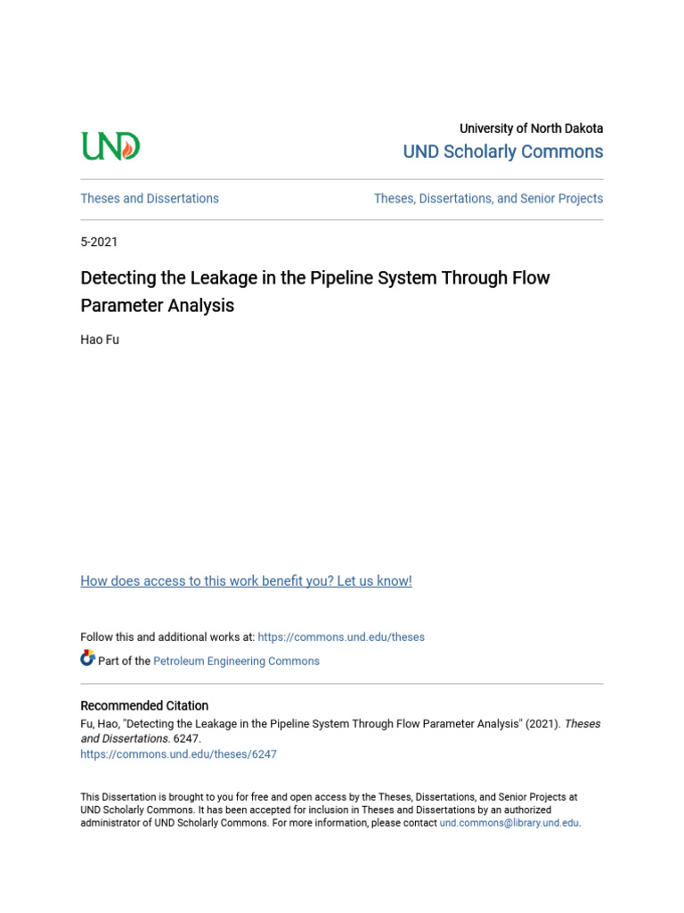 Detecting The Leakage in The Pipeline System Through Flow Paramet | PDF ...
