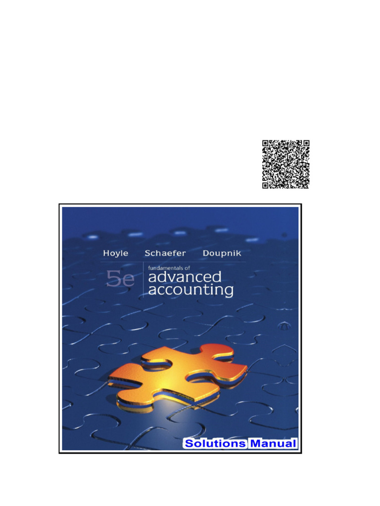 Fundamentals of Advanced Accounting 5th Edition Hoyle Solutions Manual | PDF | Book Value ...