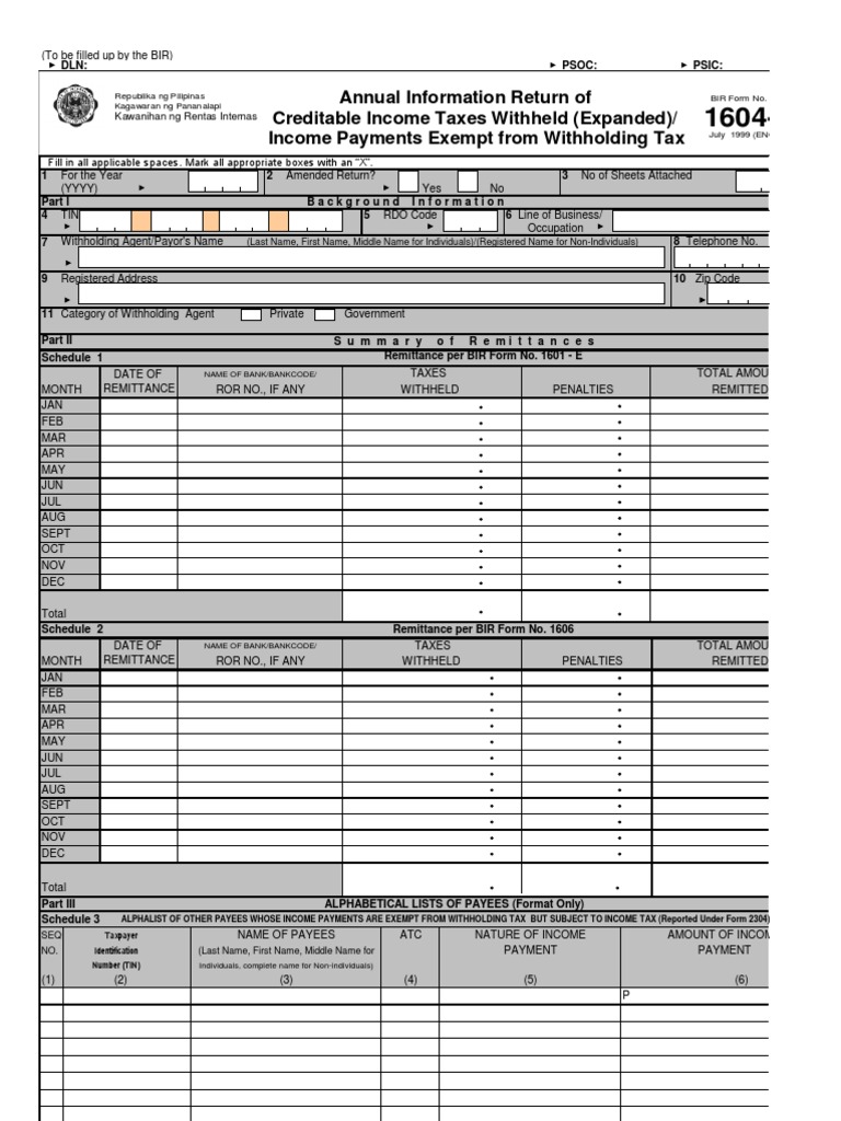 BIR Form 1604-E: Annual Tax Return Guide | PDF | Withholding Tax | Taxes