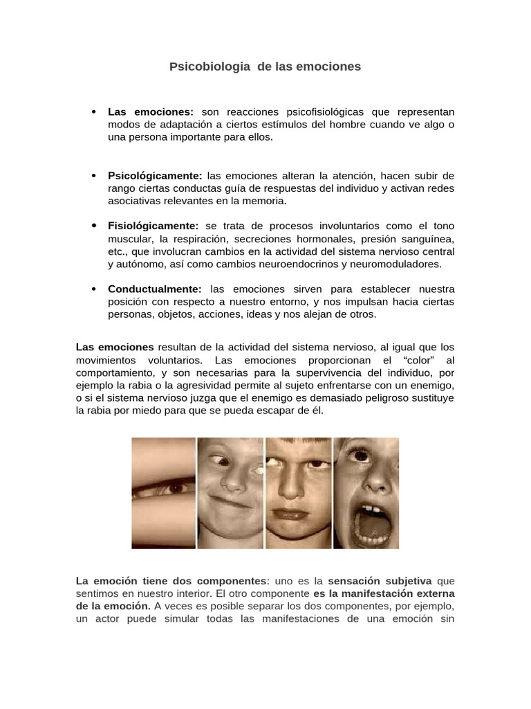 Psicobiologia de Las Emociones | PDF | Las emociones | Neurociencia ...