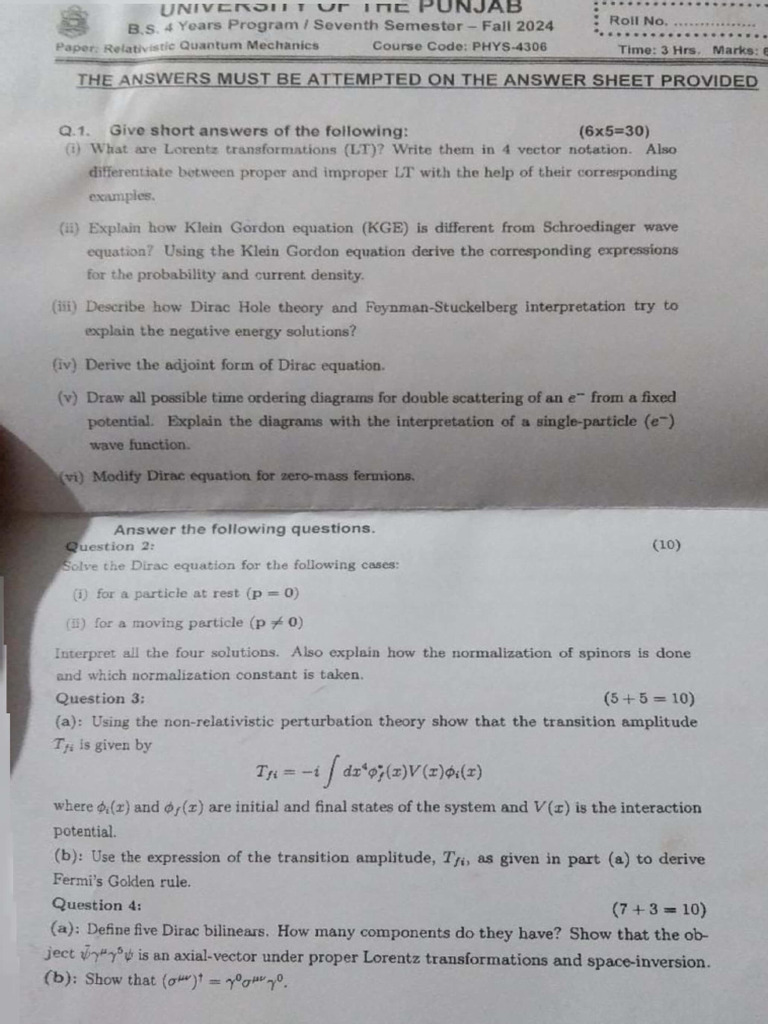 RQM Past Papers | PDF