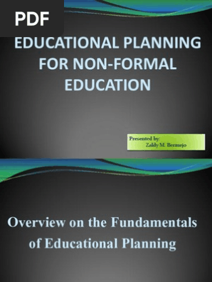 Educational Planning For Non Formal Education Quality Of Life