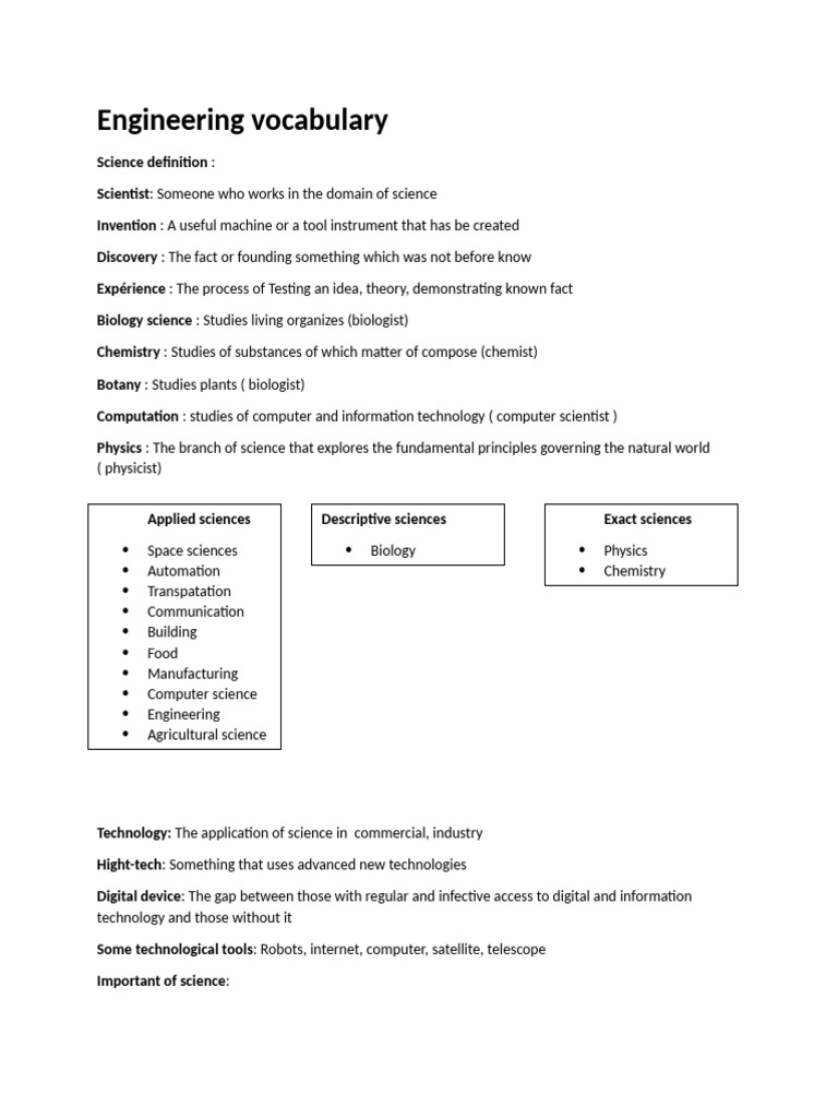 Engineering Vocabulary | PDF | Science | Computer Data Storage