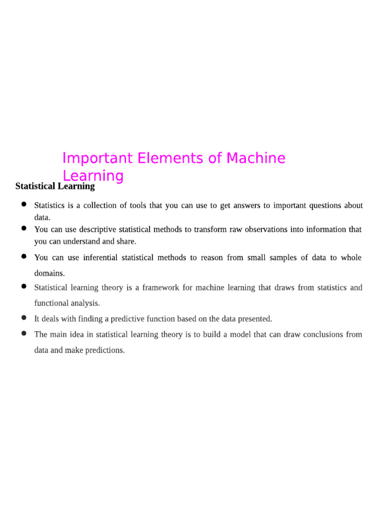Unit-1 Statistical Learning | PDF