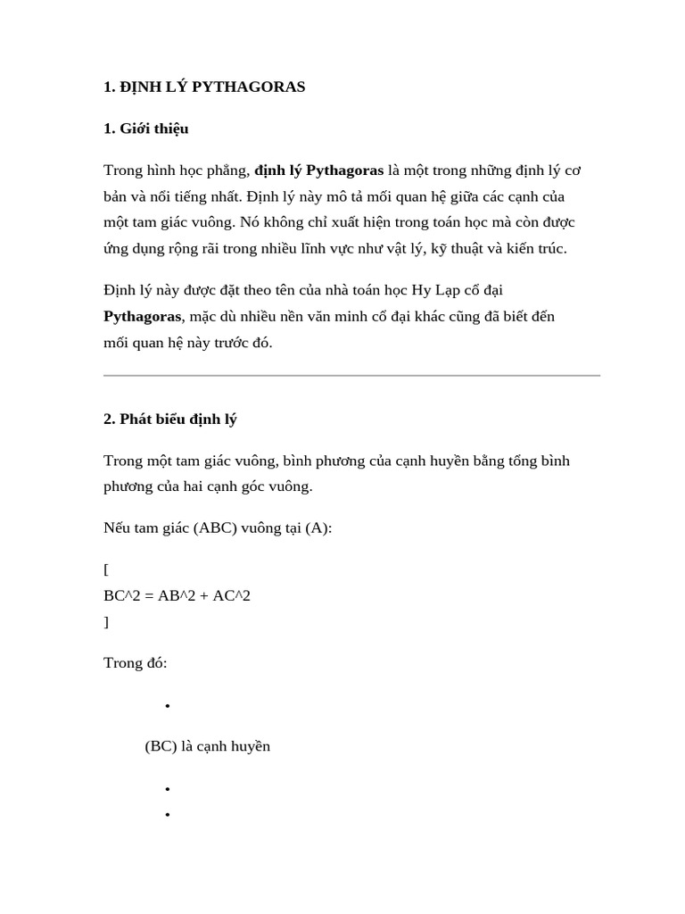 định lý pytago | PDF