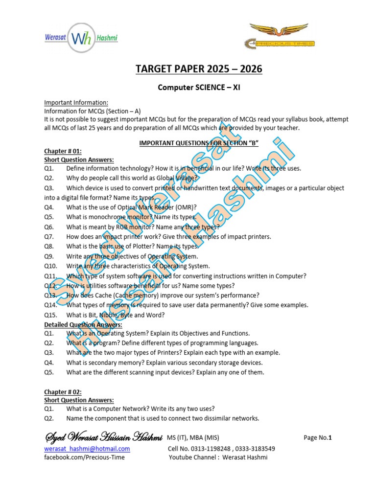 Computer Target Paper IX 2026 | PDF | Computer Network | Network Switch