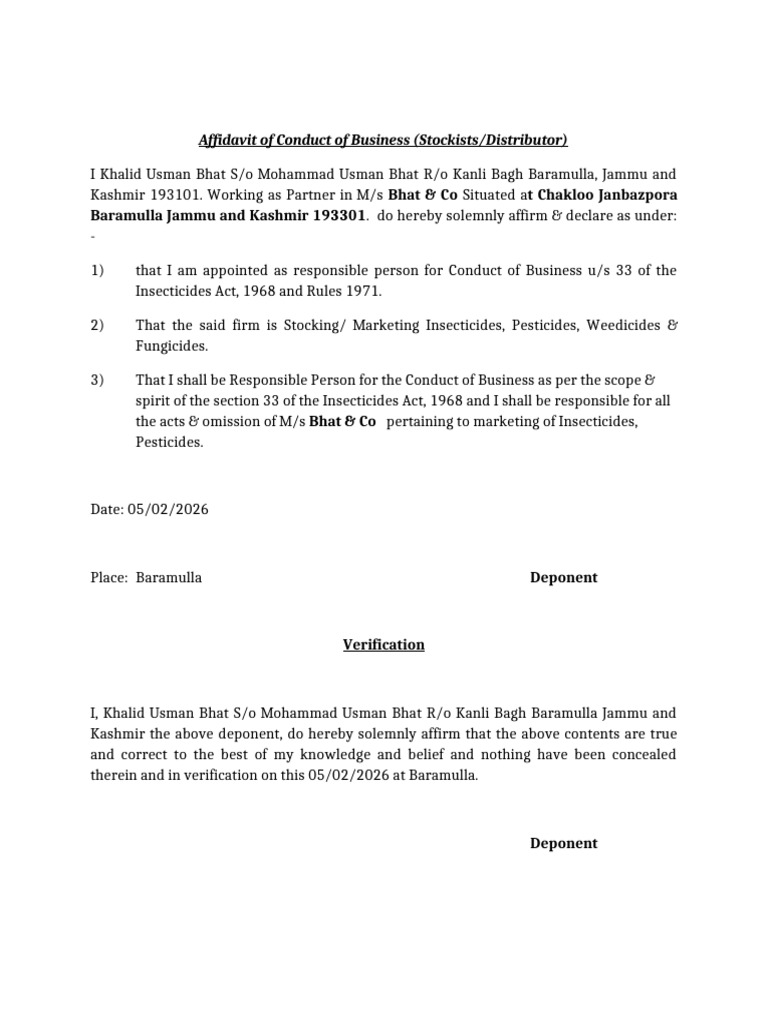 Affidavit Format | PDF
