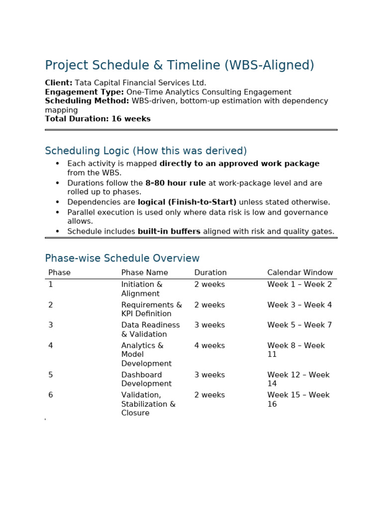 Project Schedule & Timeline - Wbs Aligned | PDF | Performance Indicator ...