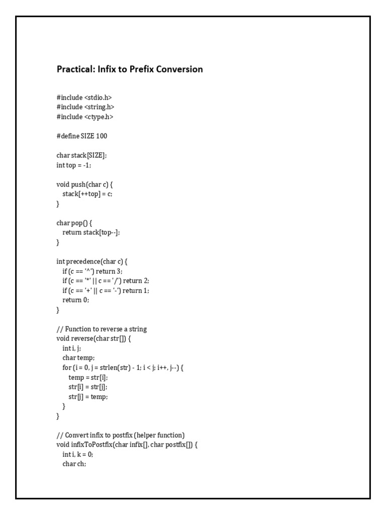 Infix To Prefix | PDF