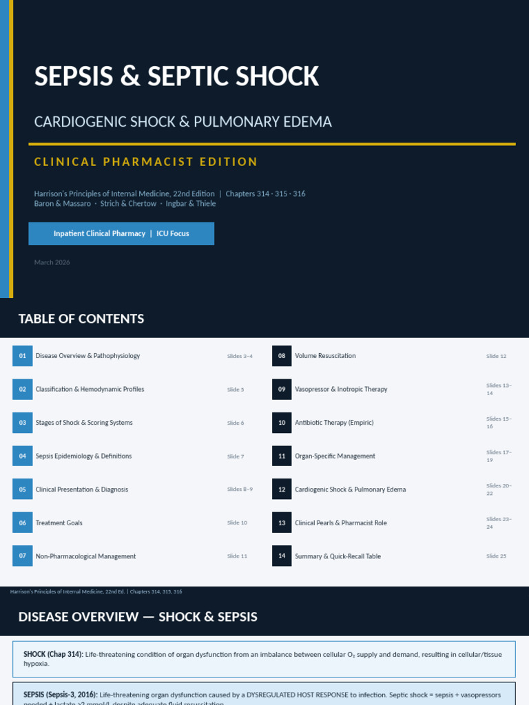 Sepsis Shock ClinicalPharmacist Summary 2026-03-14 | PDF | Sepsis ...
