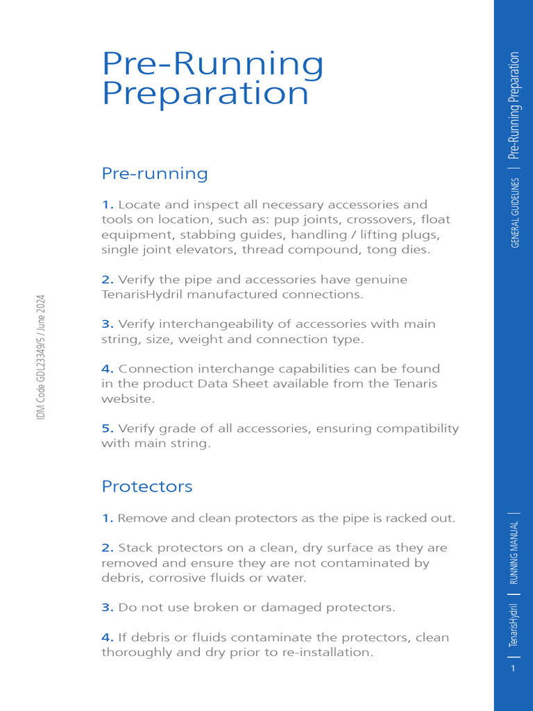 RM Pre Running Preparation Guidelines PDF | PDF