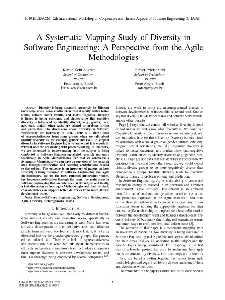 A Systematic Mapping Study of Diversity in Software Engineering A ...