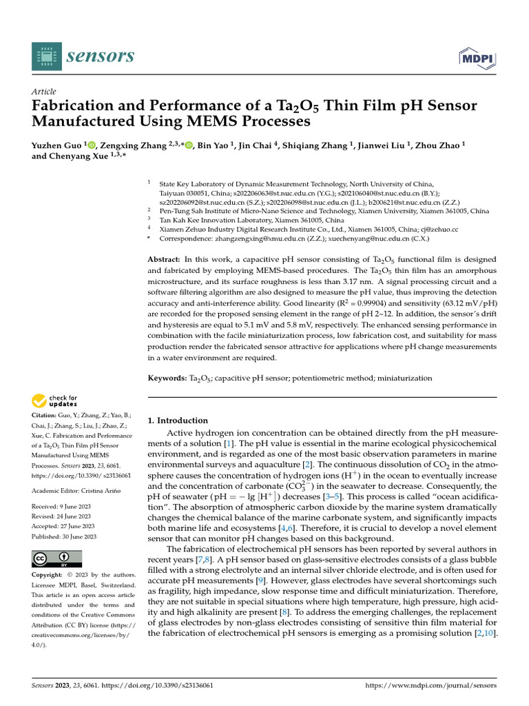 Fabrication and Performance of A Ta2O5 Thin Film P | PDF | Ph | Sputtering