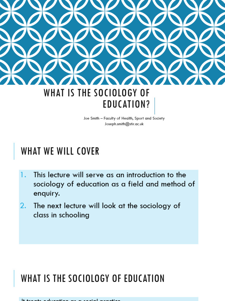 What Is The Sociology of Education | PDF | Sociology | Society