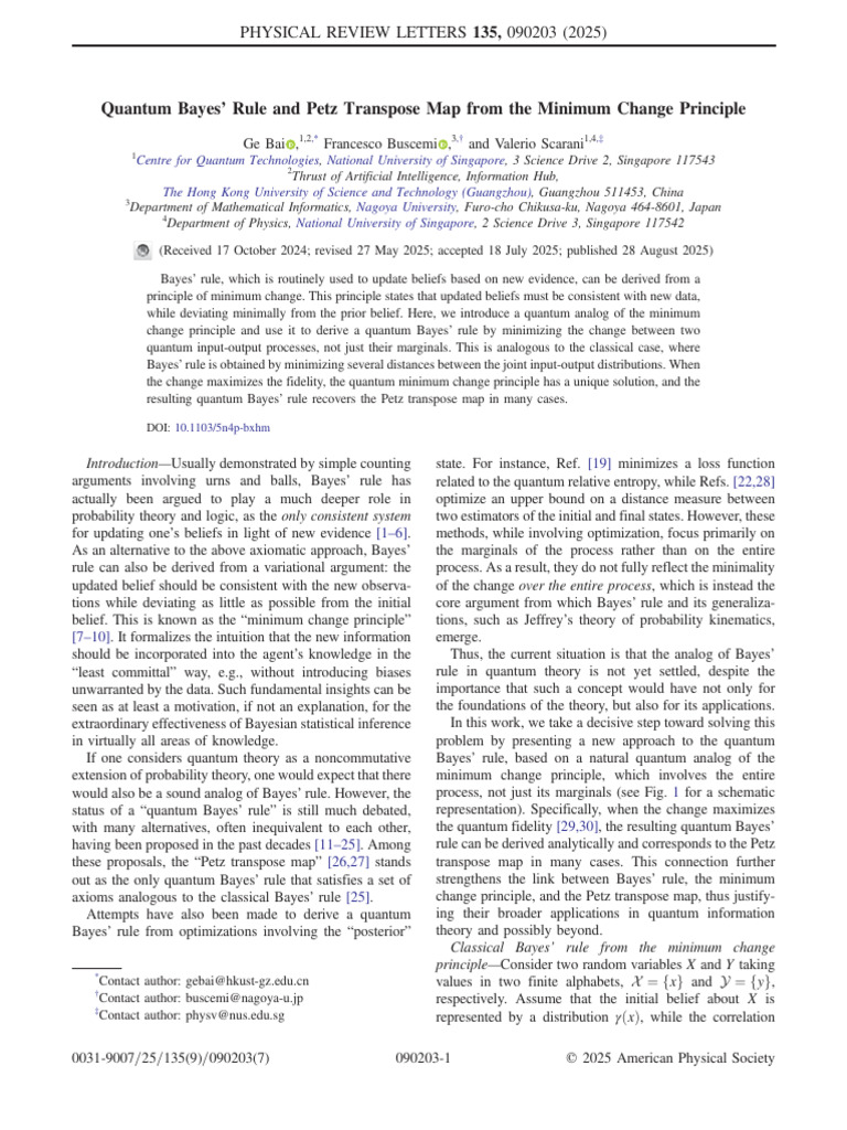 Quantum Bayes' Rule and Petz Transpose Map From The Minimum Change ...