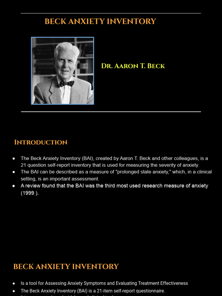 Beck Anxiety Inventory | PDF | Anxiety | Mental Health