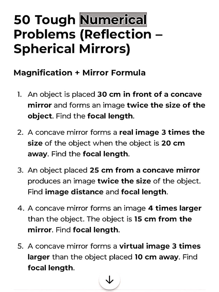 Optics Reflection (Question) | PDF