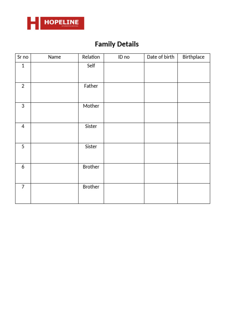 Family Details | PDF